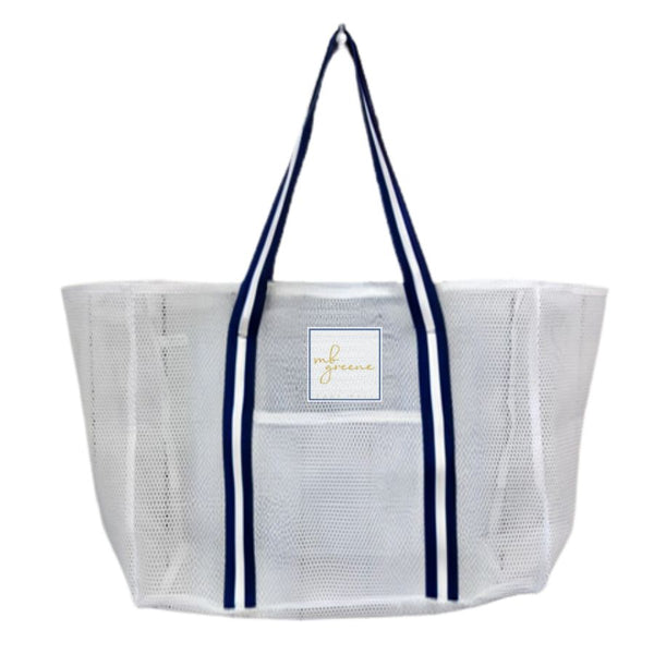 Mesh Tote navy handle