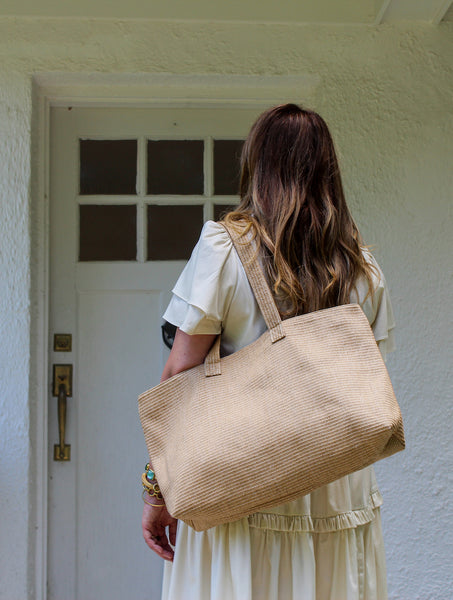 Raffia Shopper Tote
