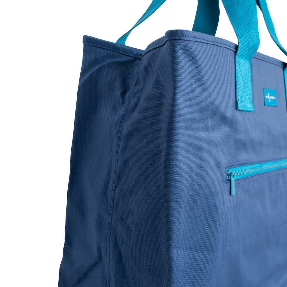 Green Canvas Stripped Tote — WILLISTON CAMPUS STORE